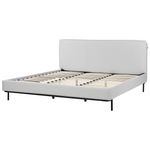 Bett mit Lattenrost Stoff CORIO 180 x 200 cm Hellgrau