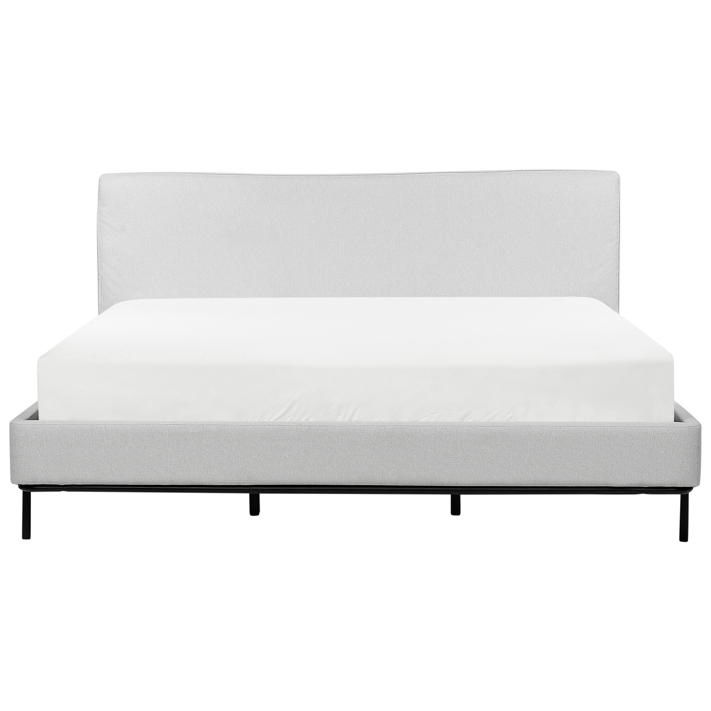 Bett mit Lattenrost Stoff CORIO 180 x 200 cm Hellgrau