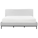 Bett mit Lattenrost Stoff CORIO 180 x 200 cm Hellgrau