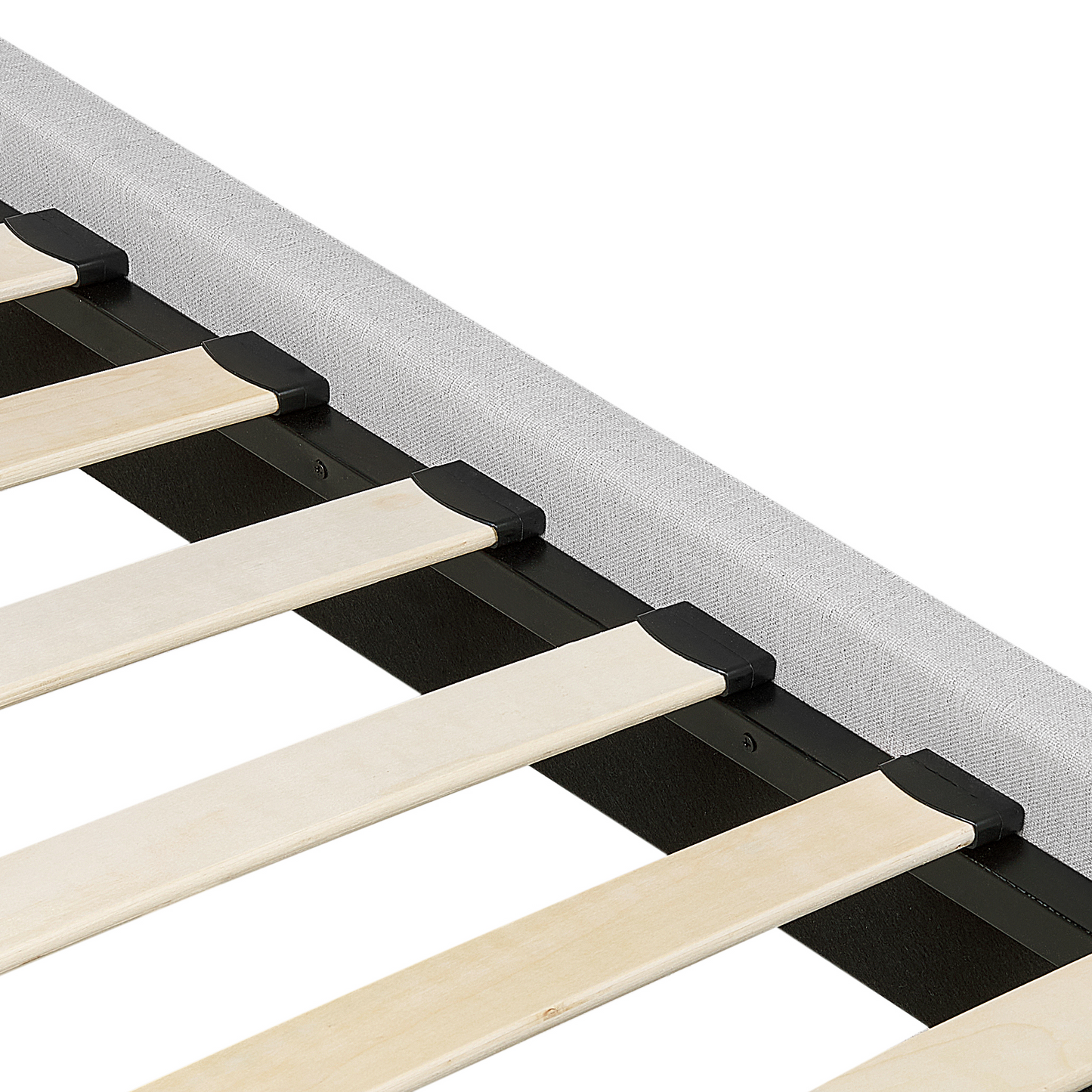 Bett mit Lattenrost Stoff CORIO 180 x 200 cm Hellgrau