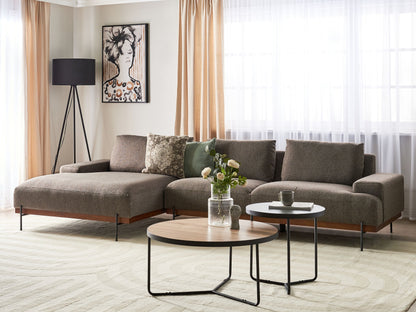 3-Sitzer Ecksofa braun rechtsseitig MARIFERD