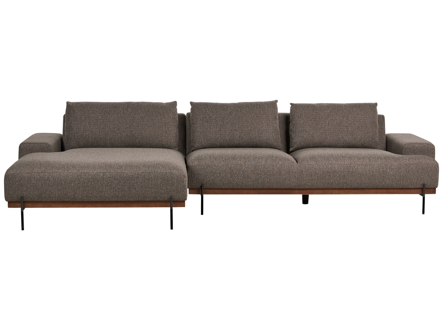 3-Sitzer Ecksofa braun rechtsseitig MARIFERD