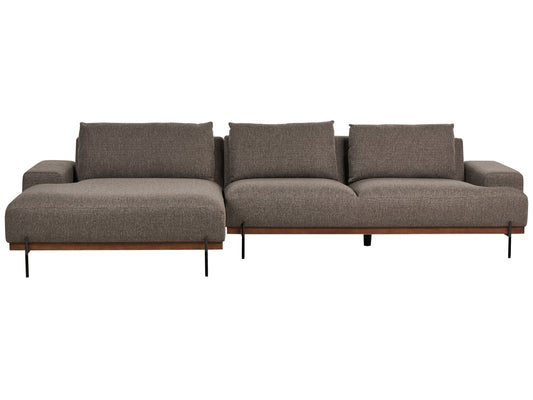 3-Sitzer Ecksofa braun rechtsseitig MARIFERD