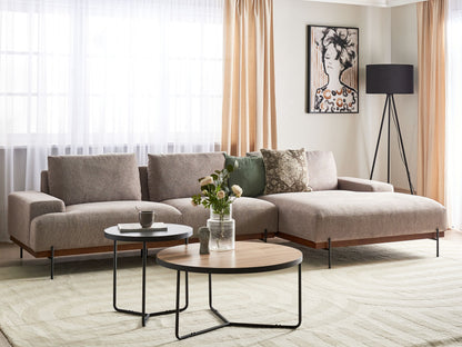 3-Sitzer Ecksofa hellbraun linksseitig MARIFERD