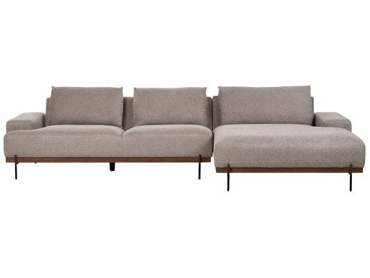 3-Sitzer Ecksofa hellbraun linksseitig MARIFERD