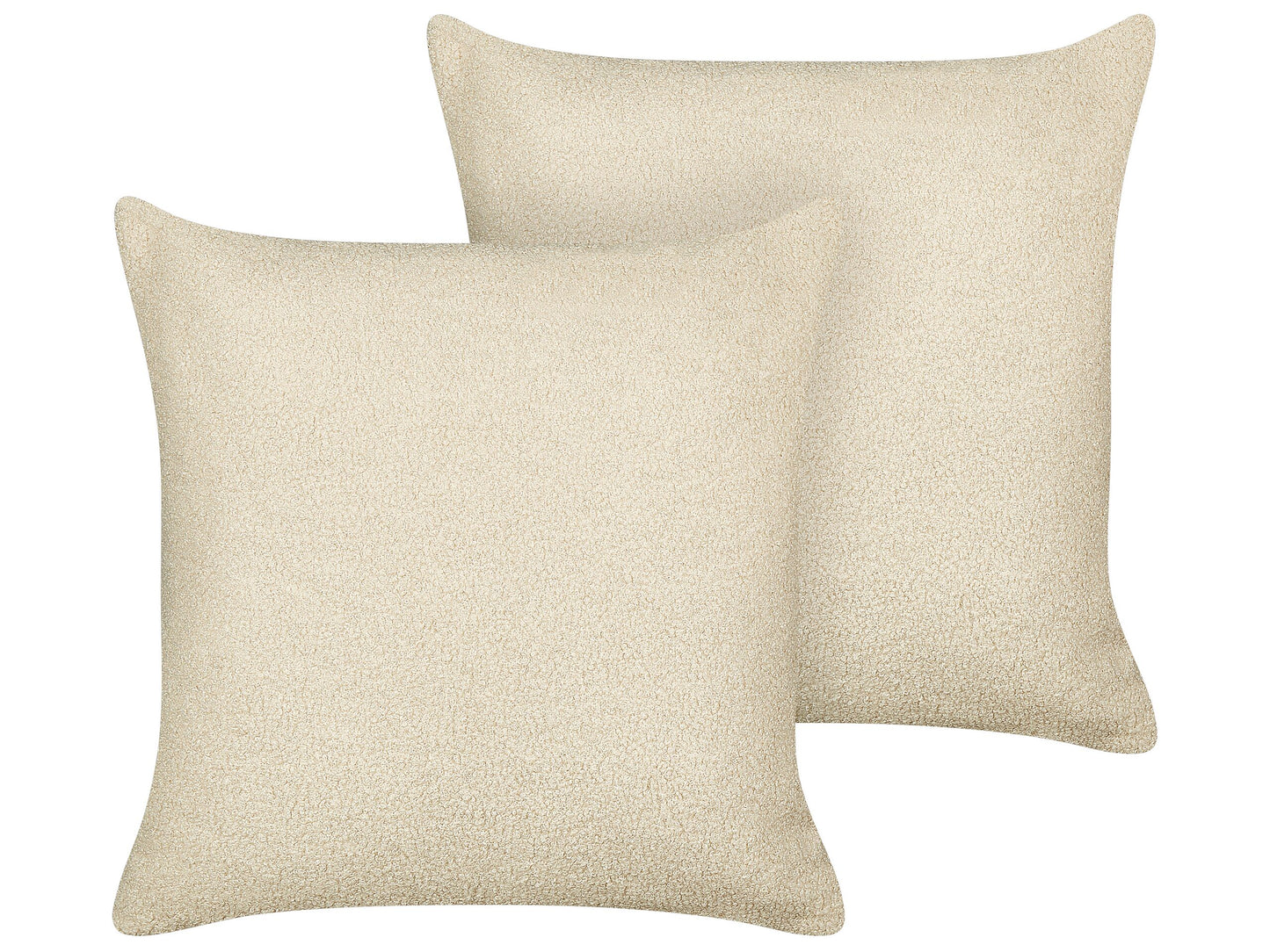 Dekokissen 2er Set LEUZEA Bouclé 45 x 45 cm Beige Ohne Muster
