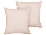 Dekokissen 2er Set LEUZEA Bouclé 45 x 45 cm Pastellrosa Ohne Muster