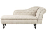 Chaiselongue Samtstoff hellbeige rechtsseitig NIMES