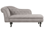 Chaiselongue Samtstoff taupe linksseitig NIMES