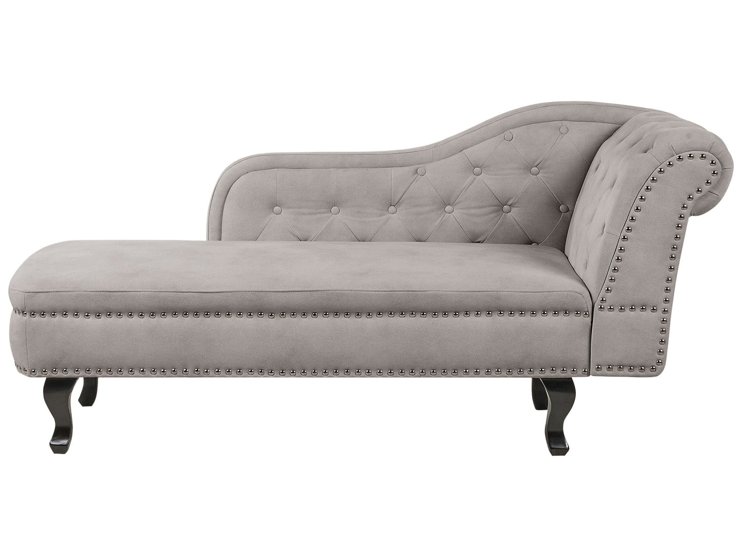 Chaiselongue Samtstoff taupe rechtsseitig NIMES