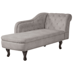 Chaiselongue Samtstoff taupe rechtsseitig NIMES