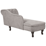 Chaiselongue Samtstoff taupe rechtsseitig NIMES