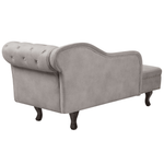 Chaiselongue Samtstoff taupe rechtsseitig NIMES