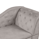 Chaiselongue Samtstoff taupe rechtsseitig NIMES