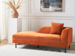 Chaiselongue Samtstoff orange rechtsseitig LE CRAU