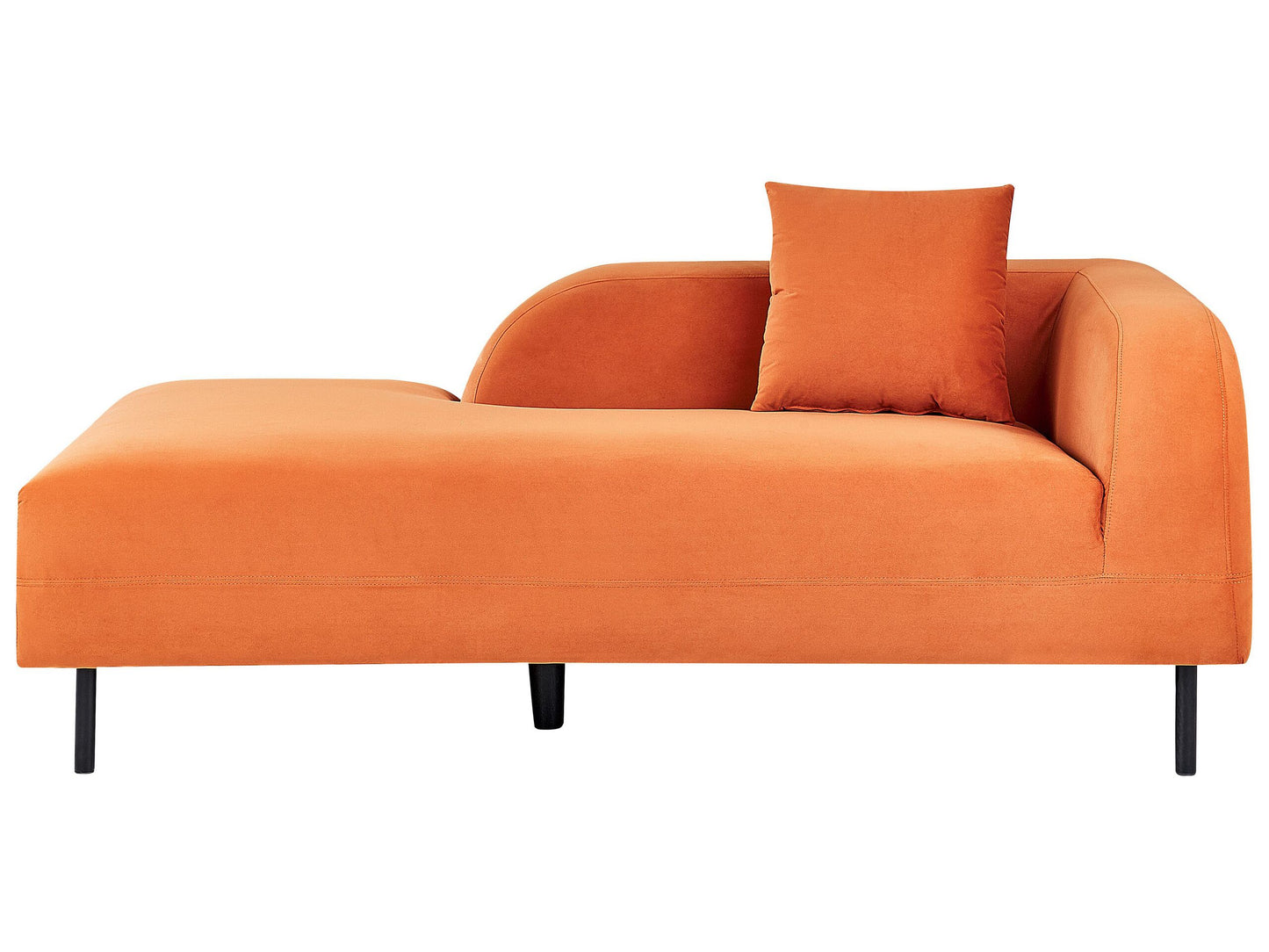 Chaiselongue Samtstoff orange rechtsseitig LE CRAU