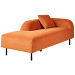 Chaiselongue Samtstoff orange rechtsseitig LE CRAU
