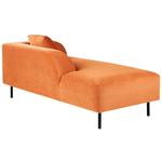 Chaiselongue Samtstoff orange rechtsseitig LE CRAU