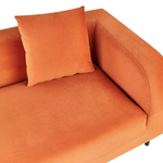 Chaiselongue Samtstoff orange rechtsseitig LE CRAU