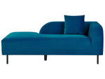 Chaiselongue Samtstoff marineblau rechtsseitig LE CRAU