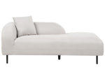Chaiselongue Leinen hellgrau linksseitig LE CRAU