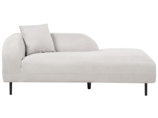 Chaiselongue Leinen hellgrau linksseitig LE CRAU