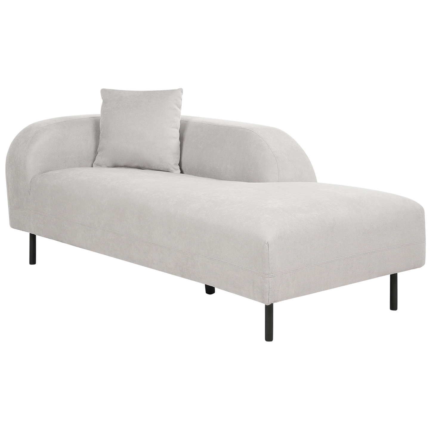 Chaiselongue Leinen hellgrau linksseitig LE CRAU
