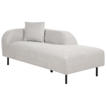 Chaiselongue Leinen hellgrau linksseitig LE CRAU