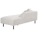 Chaiselongue Leinen hellgrau linksseitig LE CRAU
