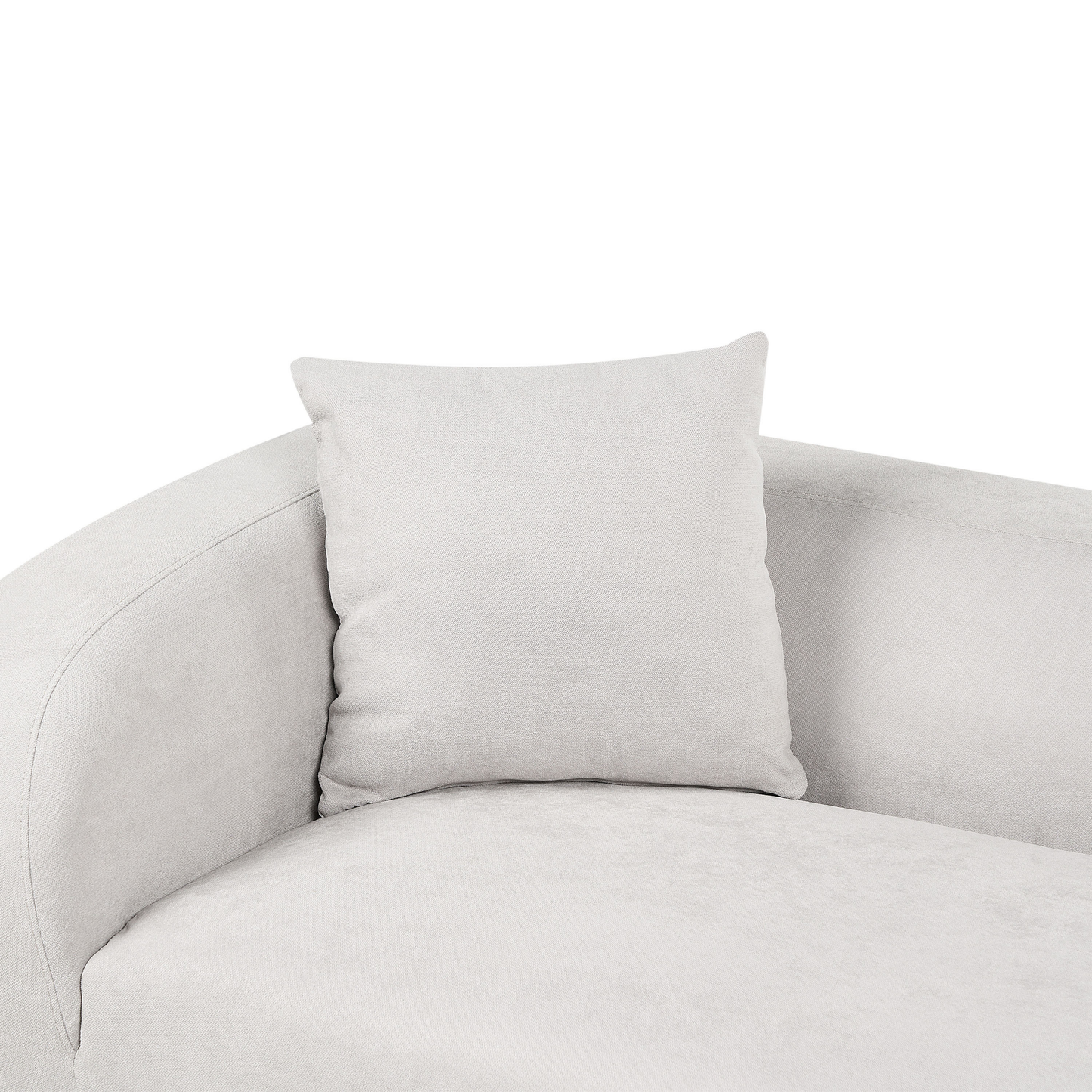 Chaiselongue Leinen hellgrau linksseitig LE CRAU
