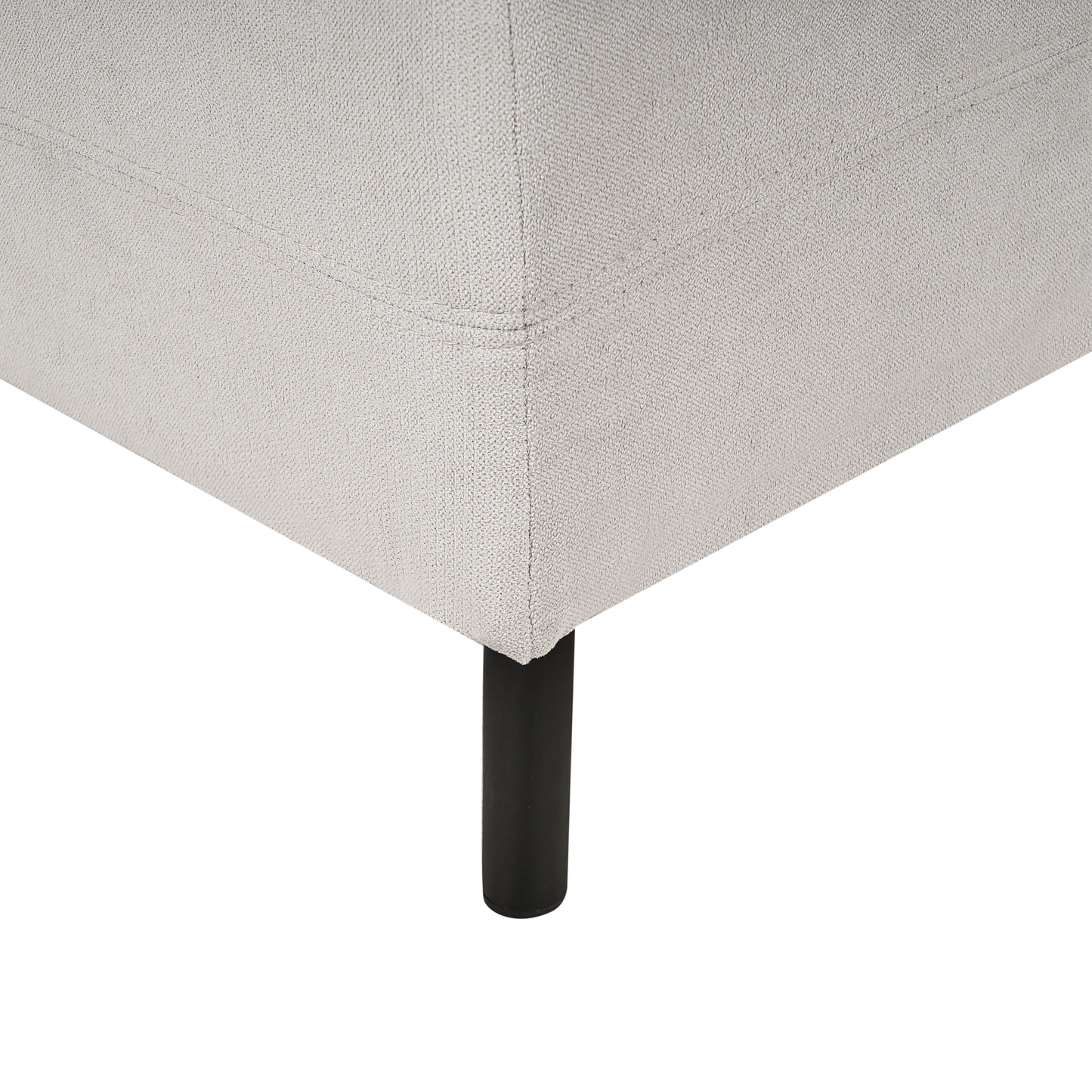 Chaiselongue Leinen hellgrau linksseitig LE CRAU
