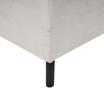 Chaiselongue Leinen hellgrau linksseitig LE CRAU