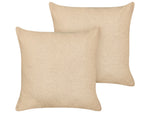 Dekokissen 2er Set LEUZEA Bouclé 60 x 60 cm Sandbeige Ohne Muster