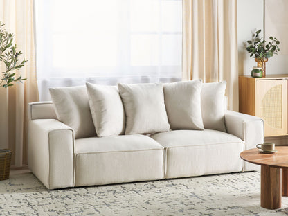3-Sitzer Sofa cremeweiss mit Kissen VISKAN