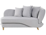 Chaiselongue Samtstoff hellgrau mit Bettkasten rechtsseitig MERI II