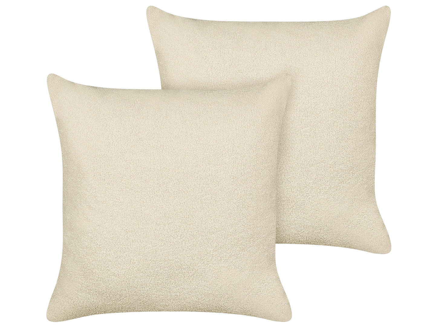Dekokissen 2er Set LEUZEA Bouclé 60 x 60 cm Beige Ohne Muster