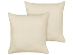 Dekokissen 2er Set LEUZEA Bouclé 60 x 60 cm Beige Ohne Muster