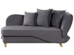 Chaiselongue Samtstoff dunkelgrau mit Bettkasten rechtsseitig MERI II
