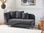 Chaiselongue Samtstoff dunkelgrau mit Bettkasten linksseitig MERI II
