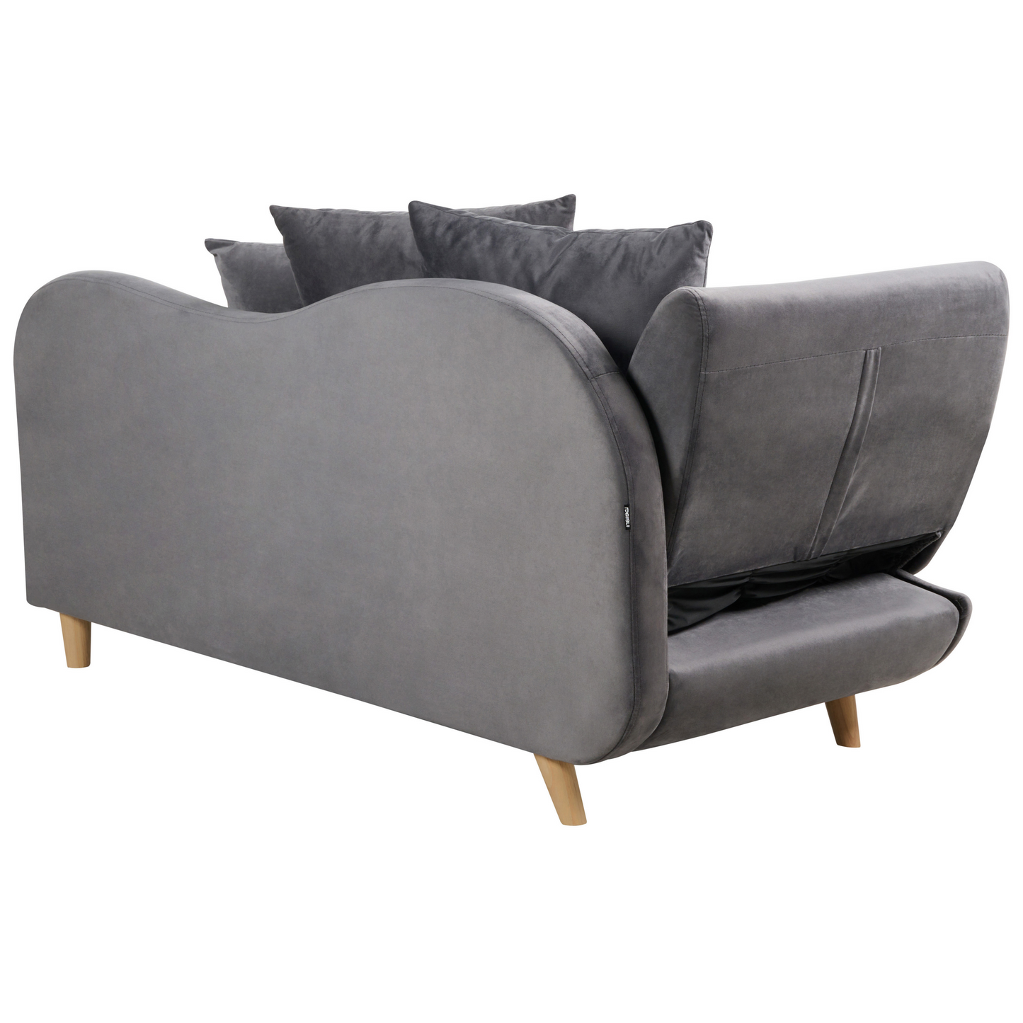 Chaiselongue Samtstoff dunkelgrau mit Bettkasten linksseitig MERI II
