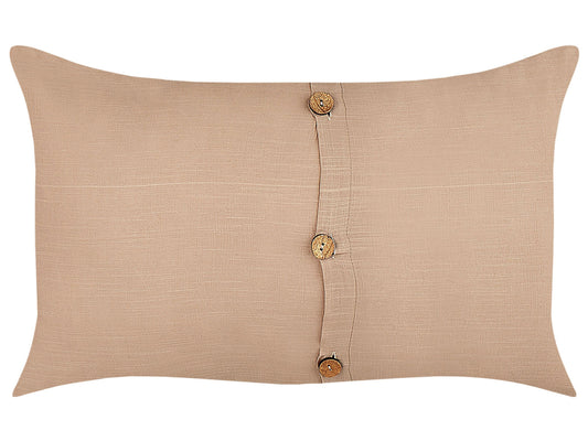 Dekokissen 2er Set BANORI Leinen 30 x 50 cm Beige Ohne Muster