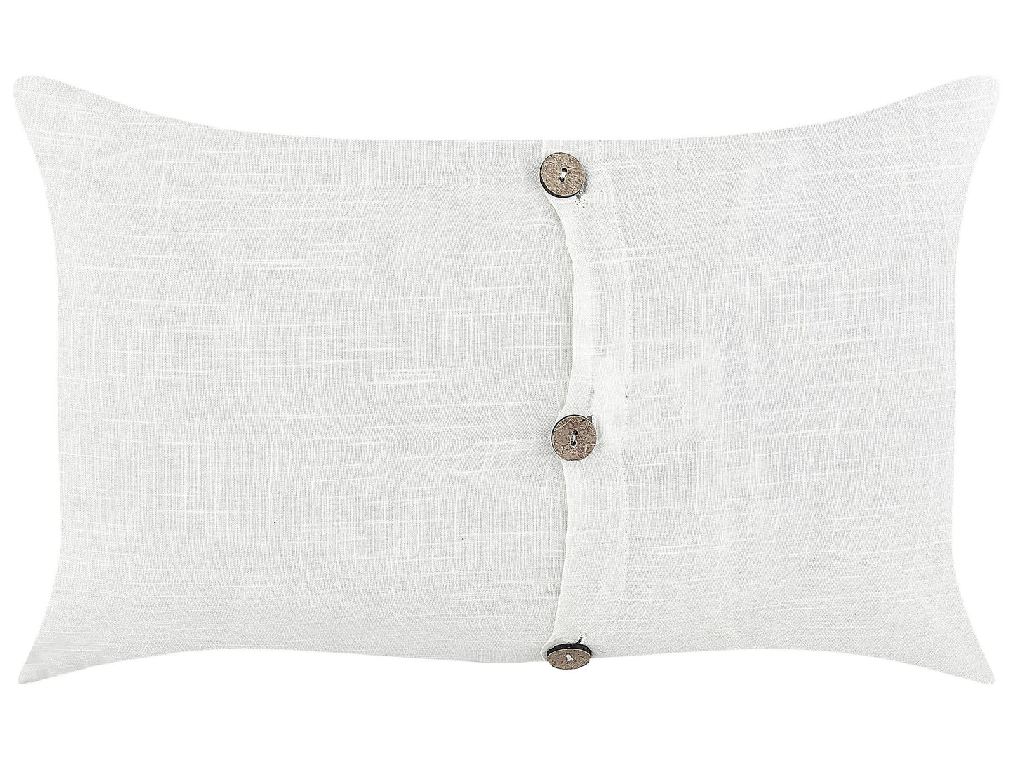 Dekokissen 2er Set BANORI Leinen 30 x 50 cm Weiss Ohne Muster