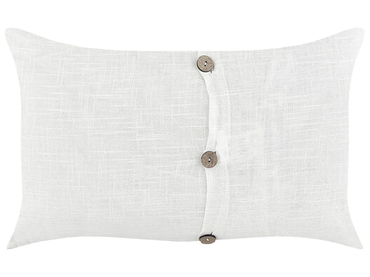 Kissen 2er Set BANORI Leinen 30 x 50 cm Kein Muster Weiss