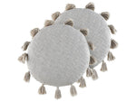 Dekokissen 2er Set MADIA Baumwolle 45 x 45 cm Grau Ohne Muster
