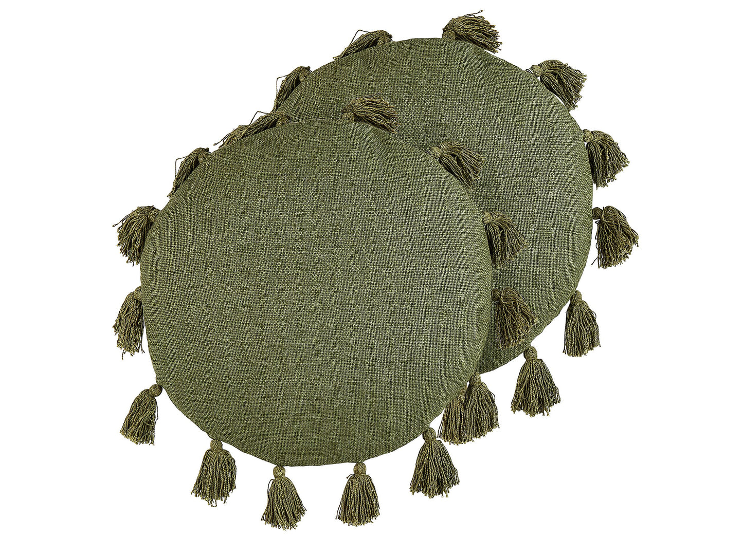 Dekokissen 2er Set MADIA Baumwolle 45 x 45 cm Olivgrün Ohne Muster