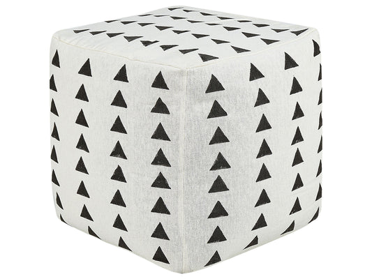 Pouf Baumwolle Weiss und Schwarz 45 x 45 cm TARODI