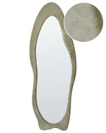 Wandspiegel REIGNY 57 cm 160 cm Samtstoff Olivgrün