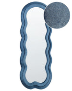 Wandspiegel LACS 57 cm 160 cm Samtstoff Blau