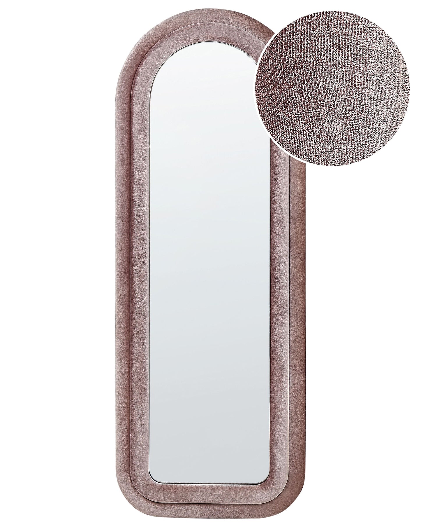 Wandspiegel CULAN 60 cm 160 cm Samtstoff Rosa