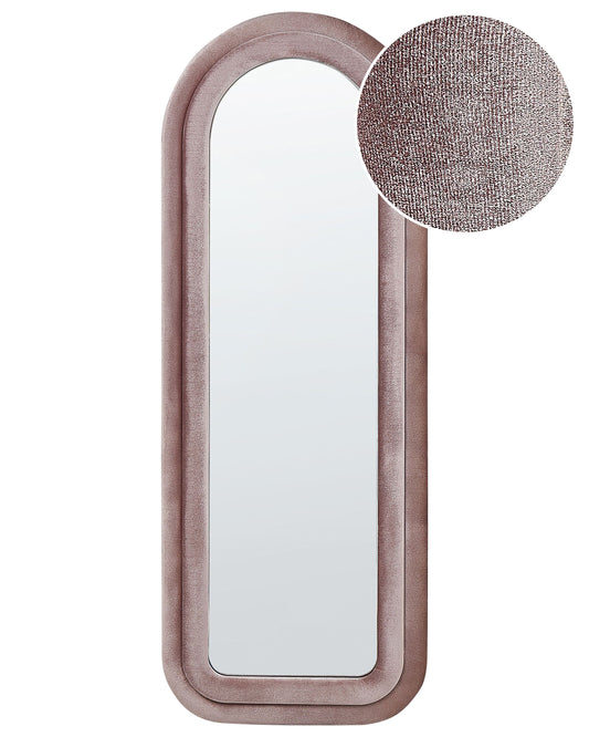 Wandspiegel CULAN 60 cm 160 cm Samtstoff Rosa